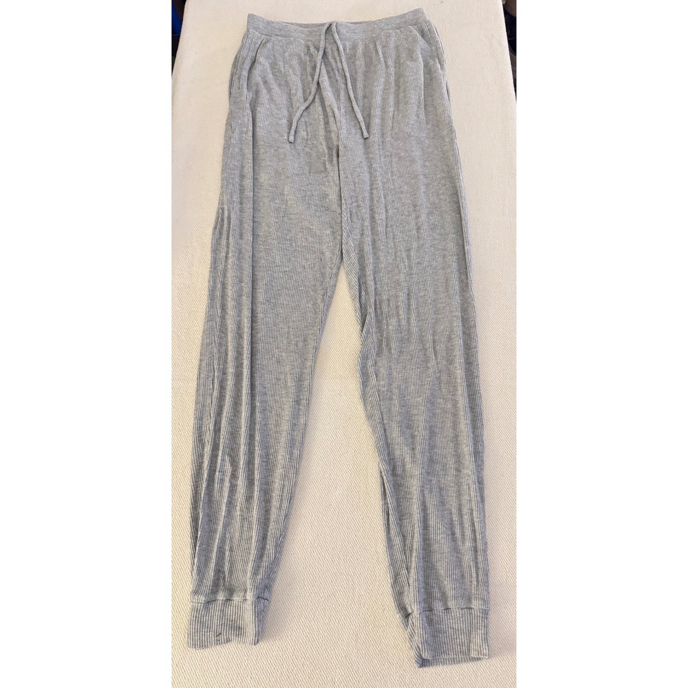 Alo Yoga Dolman Ribbed Knit Jogger Heather Grey Modal Lounge Pants Size  Small - Picture 4 of 8
